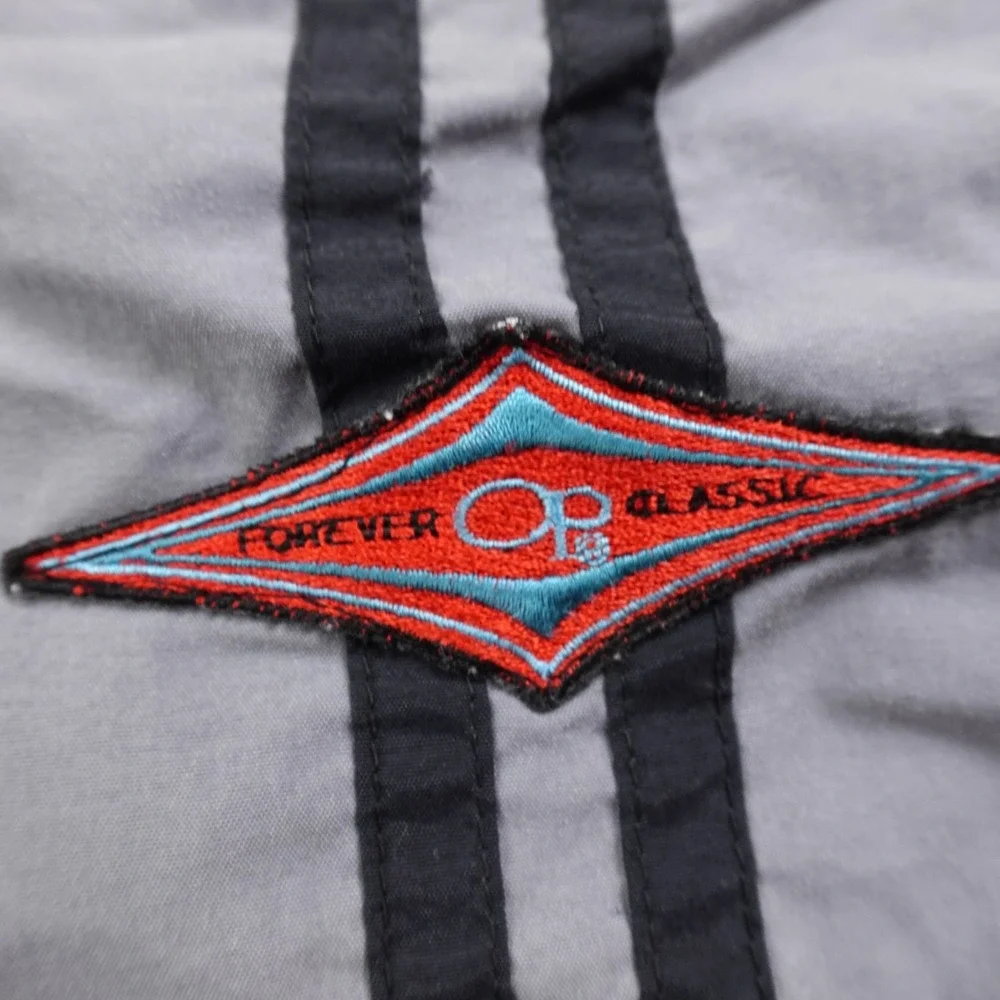 VTG Ocean Pacific Shorts Mens L Black Gray Hawaiian Board Swim‎ Surf OP 80s 90s